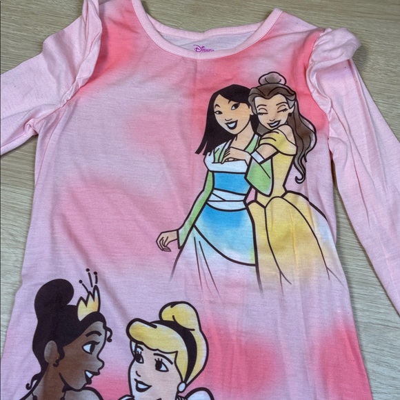 Disney Princess Pink Nightgown Mulan Belle Tiana Cinderella S 6/6X - Picture 3 of 5